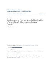 Autobiography in Disarray: Setouchi Jakuchō’S Use of Biography As Self-Expression in Beauty in Disarray Sara M