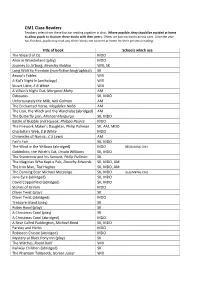 CM1 Class Readers Teachers Select from These Lists for Reading Together in Class