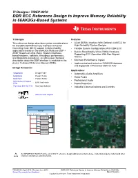 DDR ECC Reference Design to Improve Memory Reliability in 66Ak2gx-Based Systems
