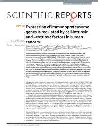 Expression of Immunoproteasome Genes Is Regulated by Cell-Intrinsic