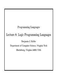Logic Programming Languages