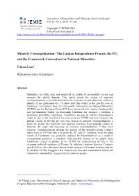 Minority Cosmopolitanism: the Catalan Independence Process, the EU, and the Framework Convention for National Minorities