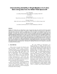 Stars Using Data from the NASA TESS Spacecraft