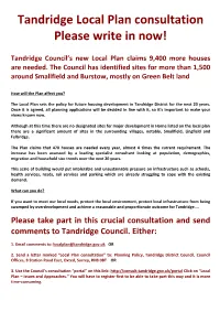 Tandridge Local Plan Consultation Please Write in Now!