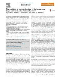 The Evolution of Enzyme Function in the Isomerases