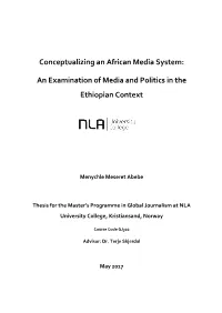 An Examination of Media and Politics in the Ethiopian Context