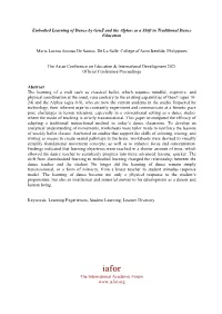 Embodied Learning of Dance by Genz and the Alphas As a Shift in Traditional Dance Education
