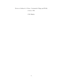 Notes on Arithmetic of Some Commutative Rings and Fields October 1993 G.R. Blakley 0