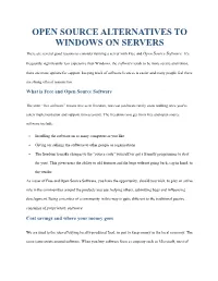 Open Source Alternatives to Windows on Servers