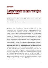 Analysis of Integration Policies and Public State-Endorsed