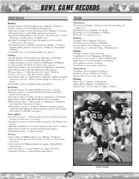 Bowl Game Records