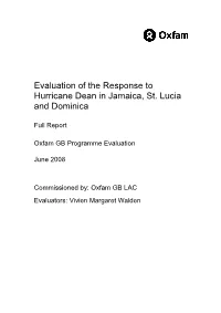Evaluation of Response to Hurricane Dean in Three Countries of The