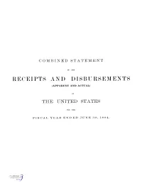 Receipts and Disbursements (Apparent and Actual)