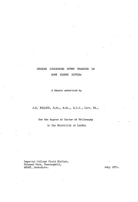 STUDIES CONCERNING SPERM TRANSFER in SOME HIGHER DIPTERA a Thesis Submitted by J.N. POLLOCK, B.Sc., M.Sc., D.I.C., Cert. Ed., Fo