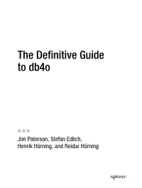 The Definitive Guide to Db4o