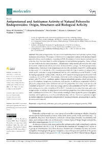 Antiprotozoal and Antitumor Activity of Natural Polycyclic Endoperoxides: Origin, Structures and Biological Activity