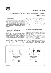 DRIVE CIRCUITS for POWER Mosfets and Igbts