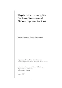 Explicit Serre Weights for Two-Dimensional Galois Representations