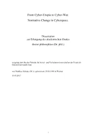 From Cyber-Utopia to Cyber-War. Advocacy Coalitions and the Normative Change in Cyberspace