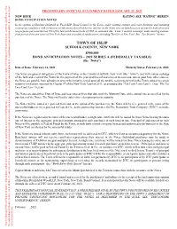 Official Statement Dated January 21, 2021