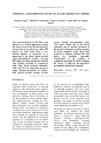 Thermal and Sorption Study of Flame–Resistant Fibers