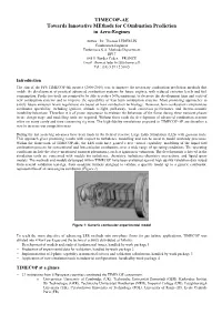 TIMECOP-AE Towards Innovative Methods for Combustion Prediction in Aero-Engines