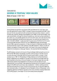 GEORGE VI ‘FESTIVAL’ HIGH VALUES Date of Issue: 3 MAY 1951