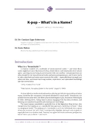 K-Pop – What’S in a Name?