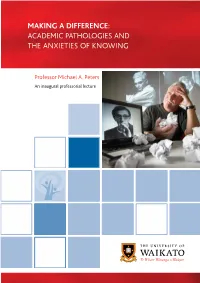 Making a Difference: Academic Pathologies and the Anxieties of Knowing