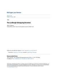 The Lindbergh Kidnapping Revisited