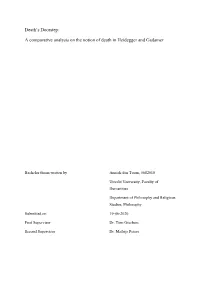 A Comparative Analysis on the Notion of Death in Heidegger and Gadamer