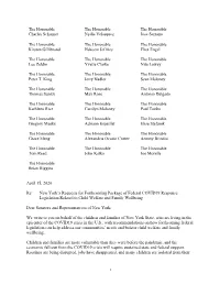 New York's Requests for Forthcoming Package of Federal COVID19