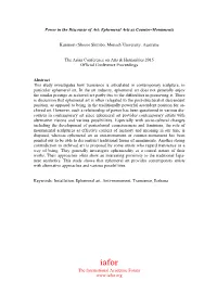 Power in the Discourse of Art: Ephemeral Arts As Counter-Monuments