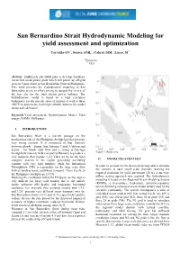 San Bernardino Strait Hydrodynamic Modeling for Yield Assessment and Optimization