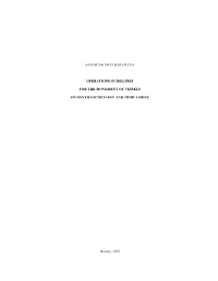 San Francisco Bar Pilots Operations Guidelines For
