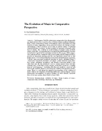 The Evolution of Music in Comparative Perspective