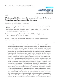 The Story of My Face: How Environmental Stewards Perceive Stigmatization (Re)Produced by Discourse