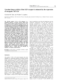 Tyrosine Kinase Activity of the EGF Receptor Is Enhanced by the Expression of Oncogenic 70Z-Cbl
