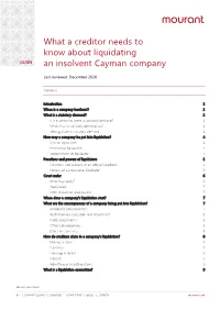 What a Creditor Needs to Know About Liquidating an Insolvent Cayman