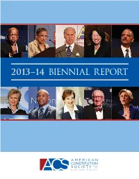 2013–14 Biennial Report Over the Years Table of Contents