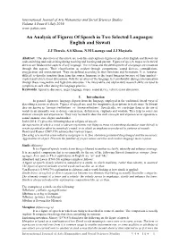 An Analysis of Figures of Speech in Two Selected Languages: English and Siswati