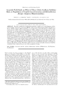 Areawide Field Study on Effect of Three Chitin Synthesis Inhibitor Baits on Populations of Coptotermes Formosanus and Reticulite