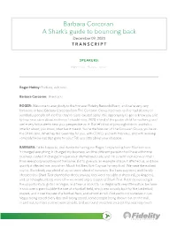 Barbara Corcoran: a Shark’S Guide to Bouncing Back December 09, 2020 TRANSCRIPT