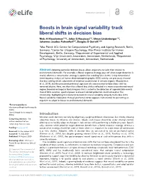 Boosts in Brain Signal Variability Track Liberal Shifts in Decision Bias