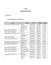 Comcast Final List of Licenses