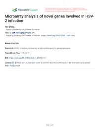 Microarray Analysis of Novel Genes Involved in HSV- 2 Infection
