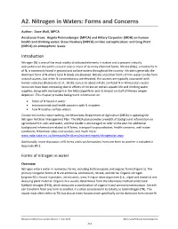 Nitrogen in Waters: Forms and Concerns