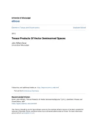 Tensor Products of Vector Seminormed Spaces