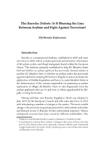 The Eurodac Debate: Is It Blurring the Line Between Asylum and Fight Against Terrorism?