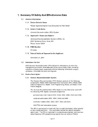 1. Summary of Safety and Effectiveness Data
